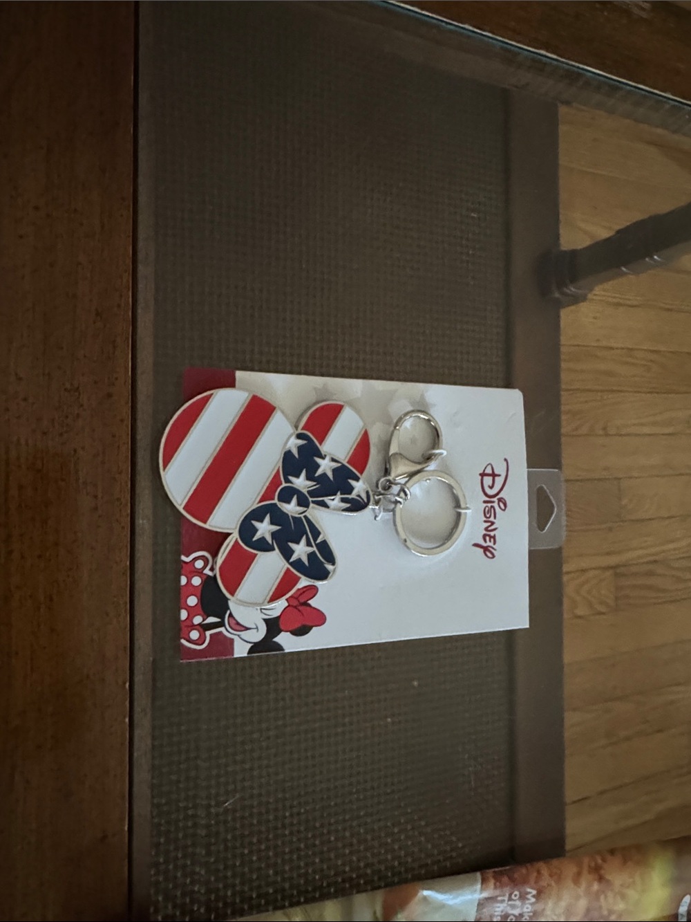 Disney Minnie Mouse Patriotic Keychain - Red, White, Blue